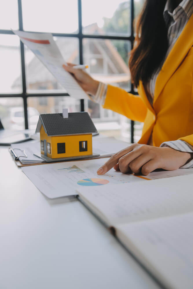 house model with documents